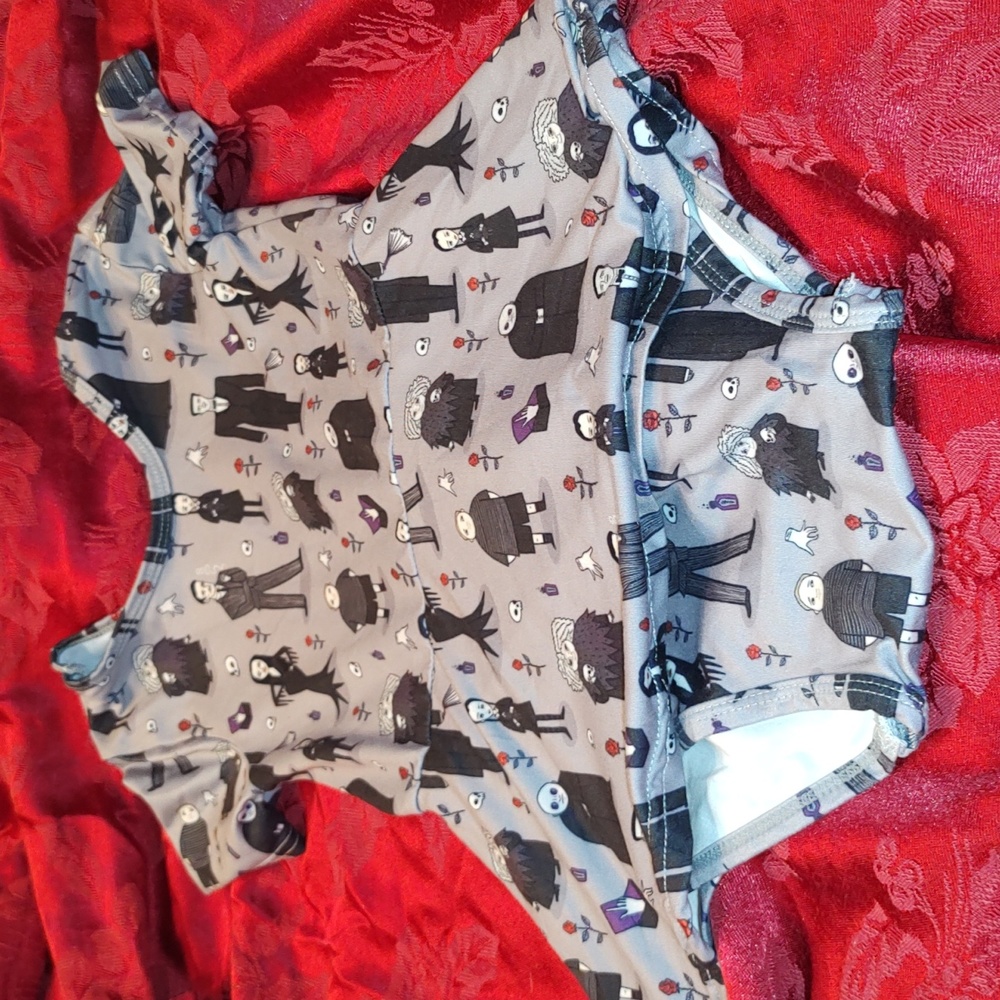 Addams Family romper style skirt onesie 3t
